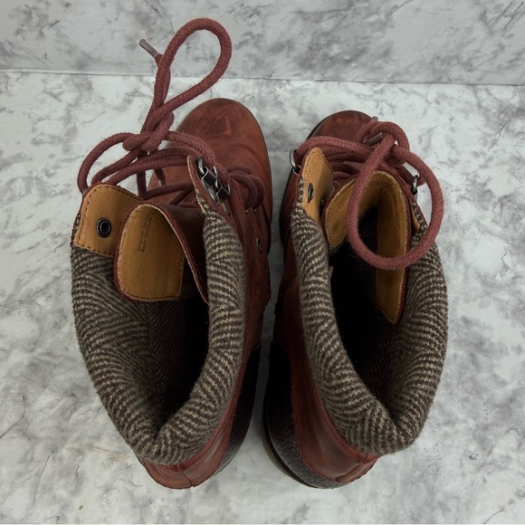 AETREX Aubrey Brownish Red Leather Hiking Waterproof Boots Women's US Size 8.5 - Picture 10 of 16